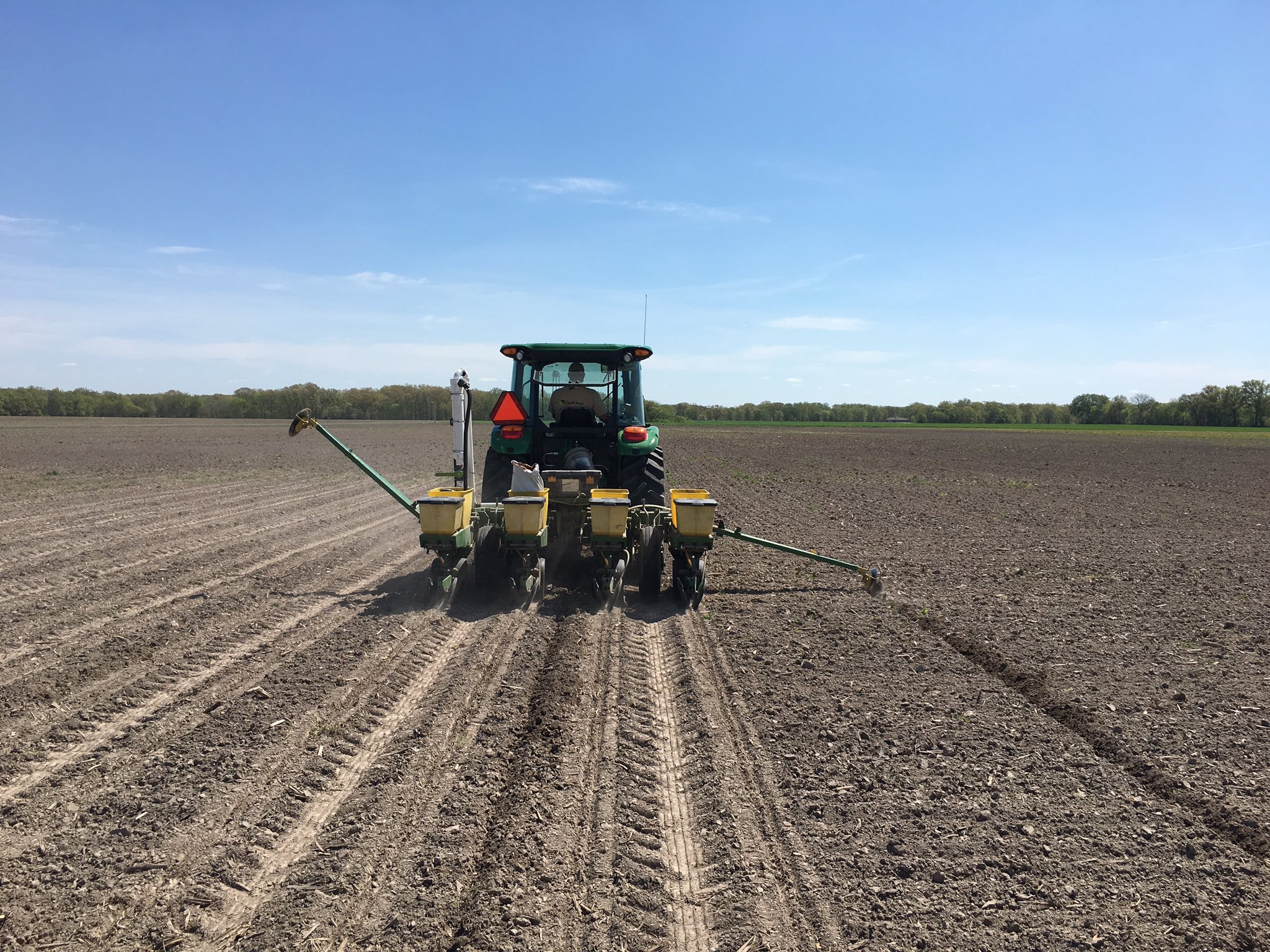 This agronomic photo shows planting demonstration plots for the Grow More Experience site.