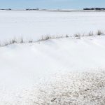 This agronomic image shows Snow-covered fields in Dows, IA.