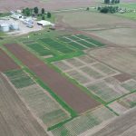 This agronomic image shows an aerial view of the Columbia, MO, Grow More Experience site.