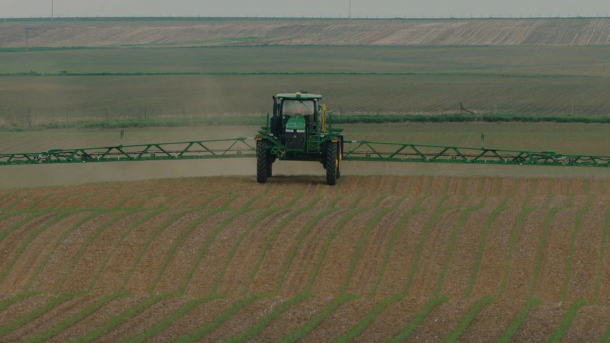 This image shows a machine spraying fields.