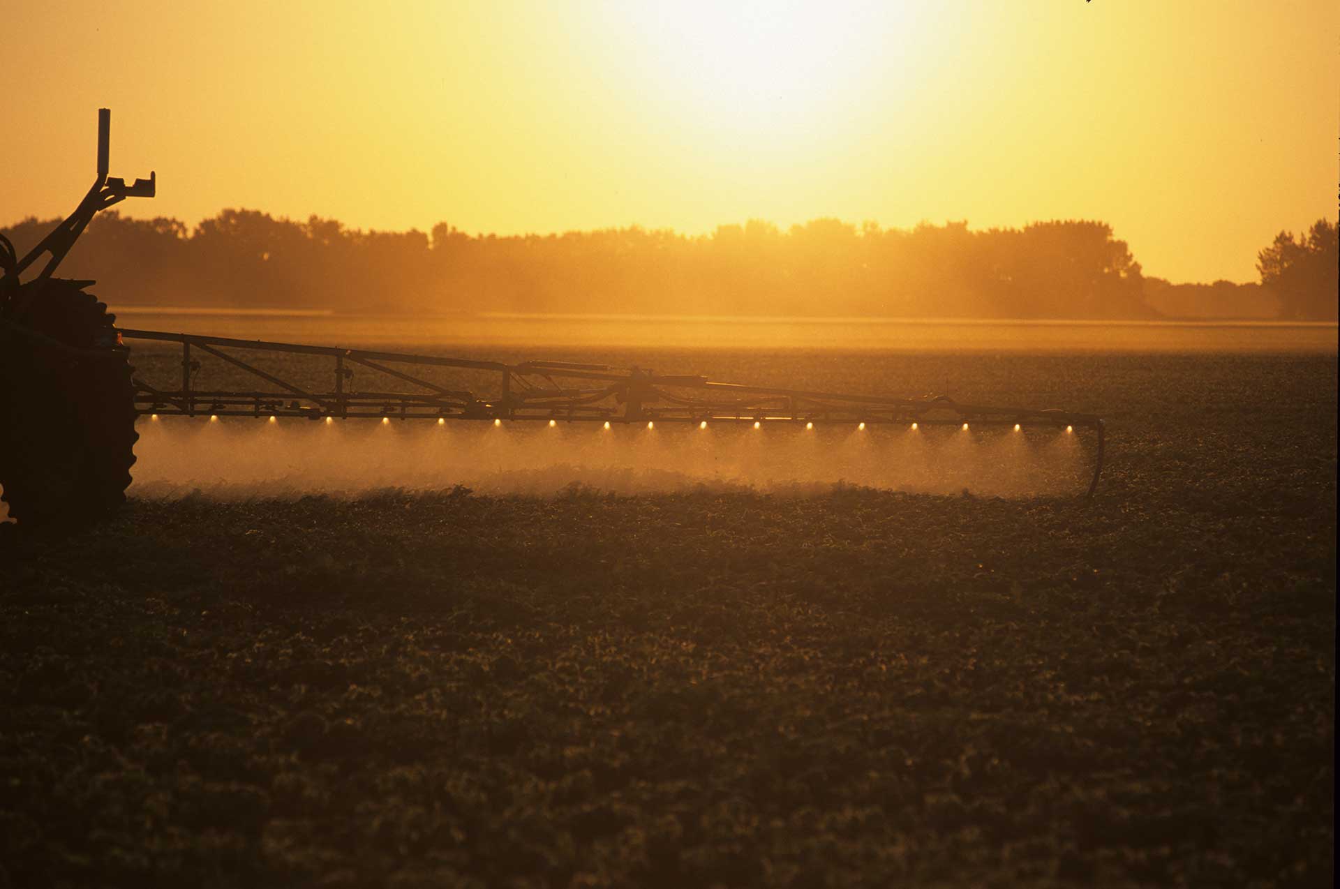 This agronomic image shows a soybean sprayer