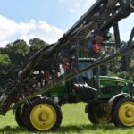 This agronomic image shows a sprayer